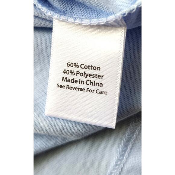 TOP/BLOUSE-CORAL BAY-Light Blue-Rabbit-Faux Pearls-Rhinestones-Size Small - Picture 11 of 16